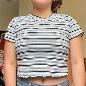 Stripe Cropped tee